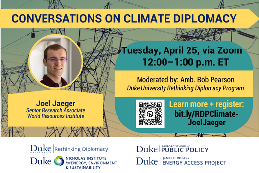 Flyer featuring image of Joel Jaeger, World Resources Institute with link to webcast